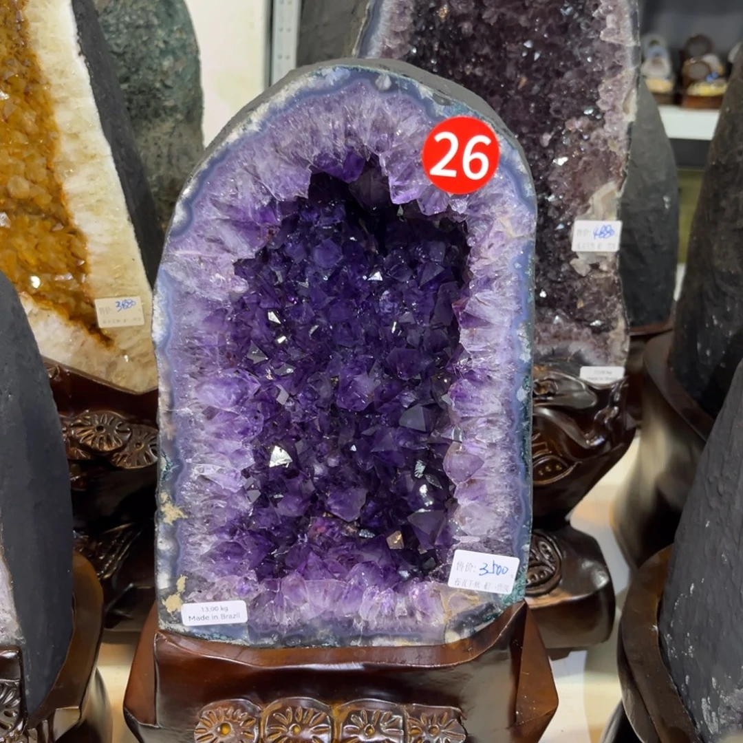 摆件紫晶未镶嵌水晶