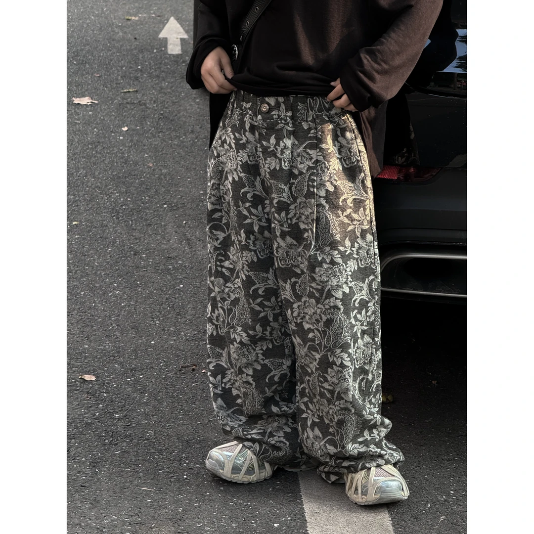 THE LUHAN【发发公子】春秋美式直筒潮流秋款复古中大男童长裤24341