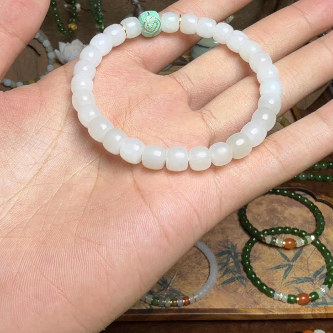 手链未镶嵌和田玉（糖玉）