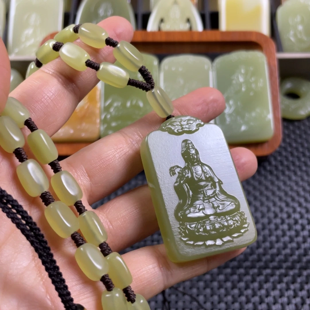 石材观音挂件一物一拍