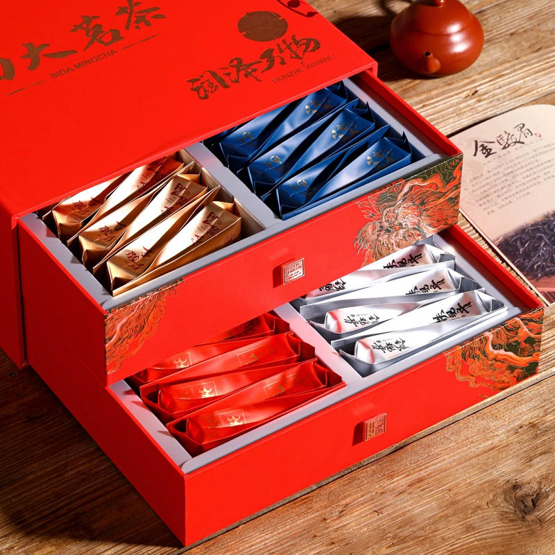 【四大名茶组合茶】金骏眉 正山小种 铁观音 正岩肉桂 茶叶年货送礼