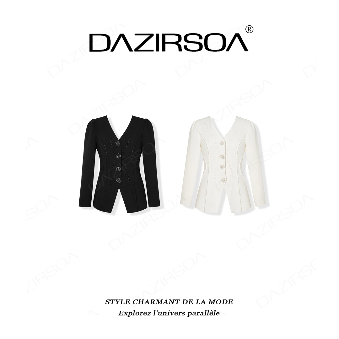 DAZIRSOA/达姿“韵奢自成”时尚百搭法绣钉珠花朵气质外套 AA868