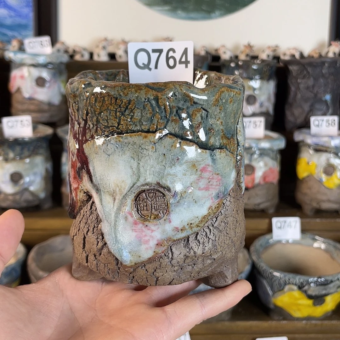 孤品油画山石系列中号老桩内口7.5
