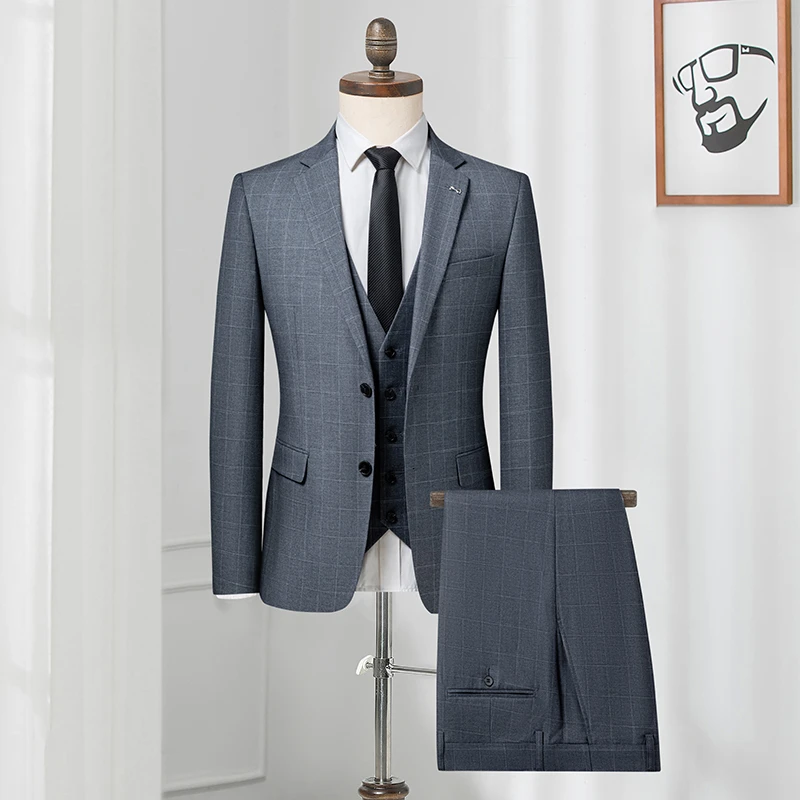 【断码福利】男式西装礼服商务正装三件套伴郎服装新郎结婚西服套装