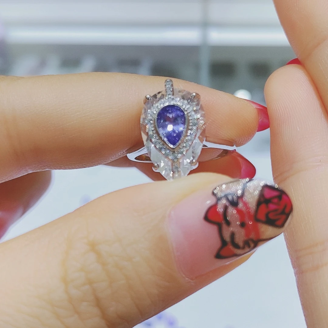 坦桑石戒指银S925镶嵌?****?