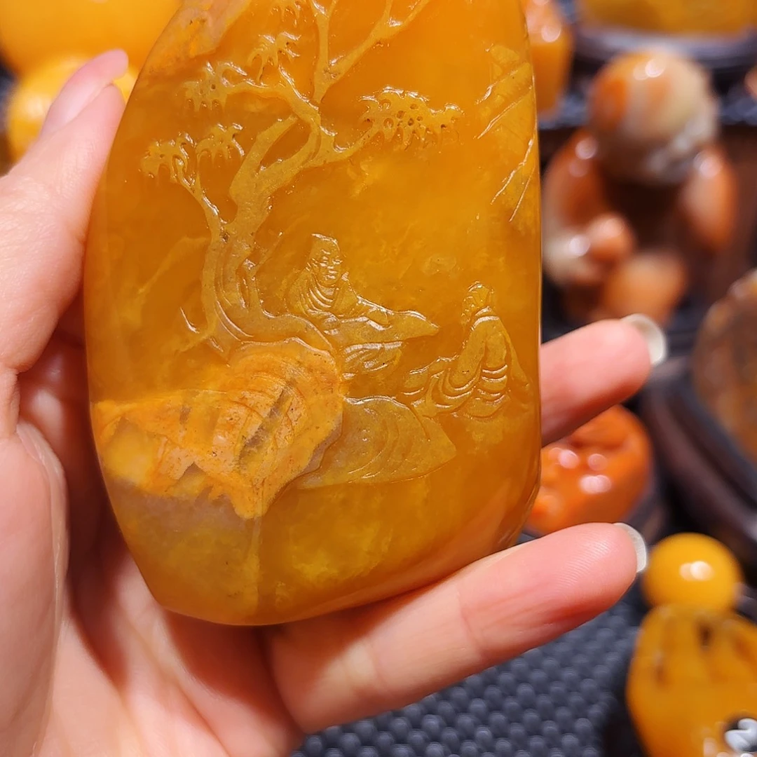 田黄石月**玉石雕石雕石雕