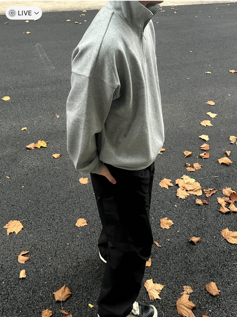 9390质感没话说！闭眼冲！冬季简约cleanfit半拉链立领卫衣