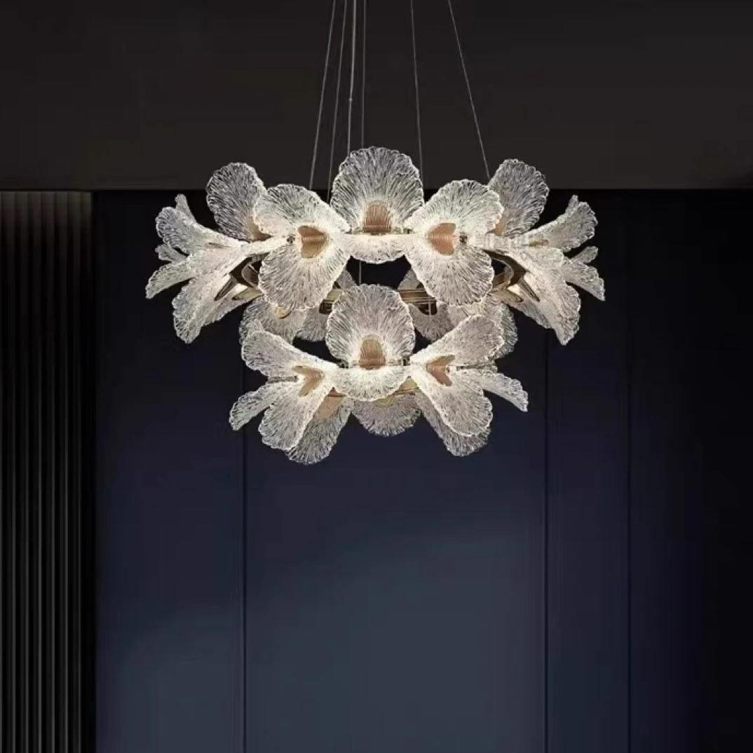 ［春云灯饰］客厅灯法式创意水晶别墅主卧2025吊灯轻奢大气鱼线款