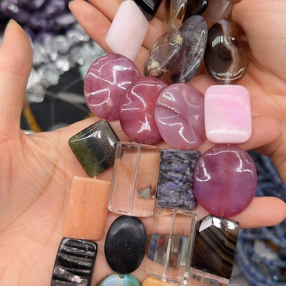 玛瑙/玉髓合金珠宝半成品多宝半条大