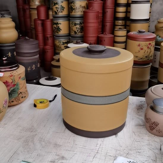 紫砂茶叶罐正品八饼装素面006