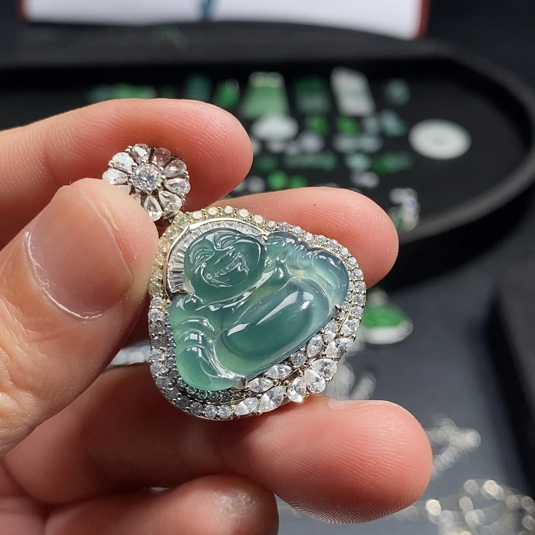 翡翠银S925镶嵌颈饰