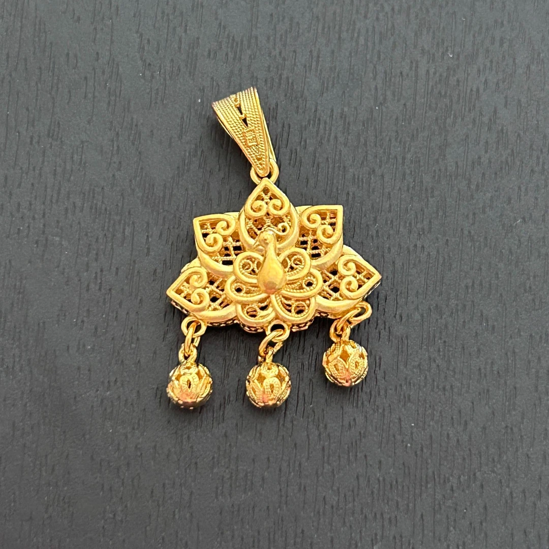 吊坠足银 【店长专享】足银流苏孔雀吊坠（单吊坠/不配链）YDZ764