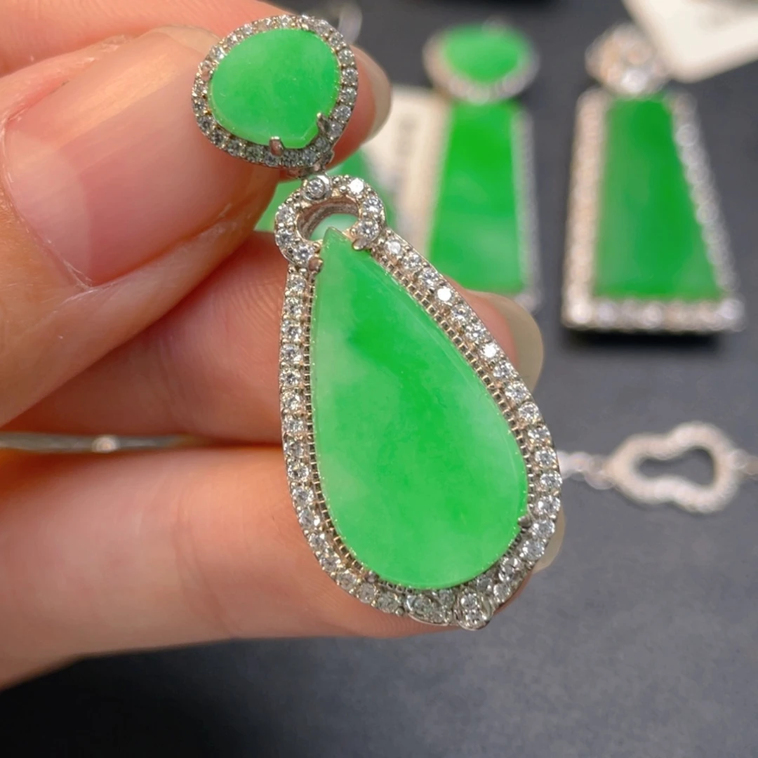 翡翠银S925镶嵌吊坠(不含链)