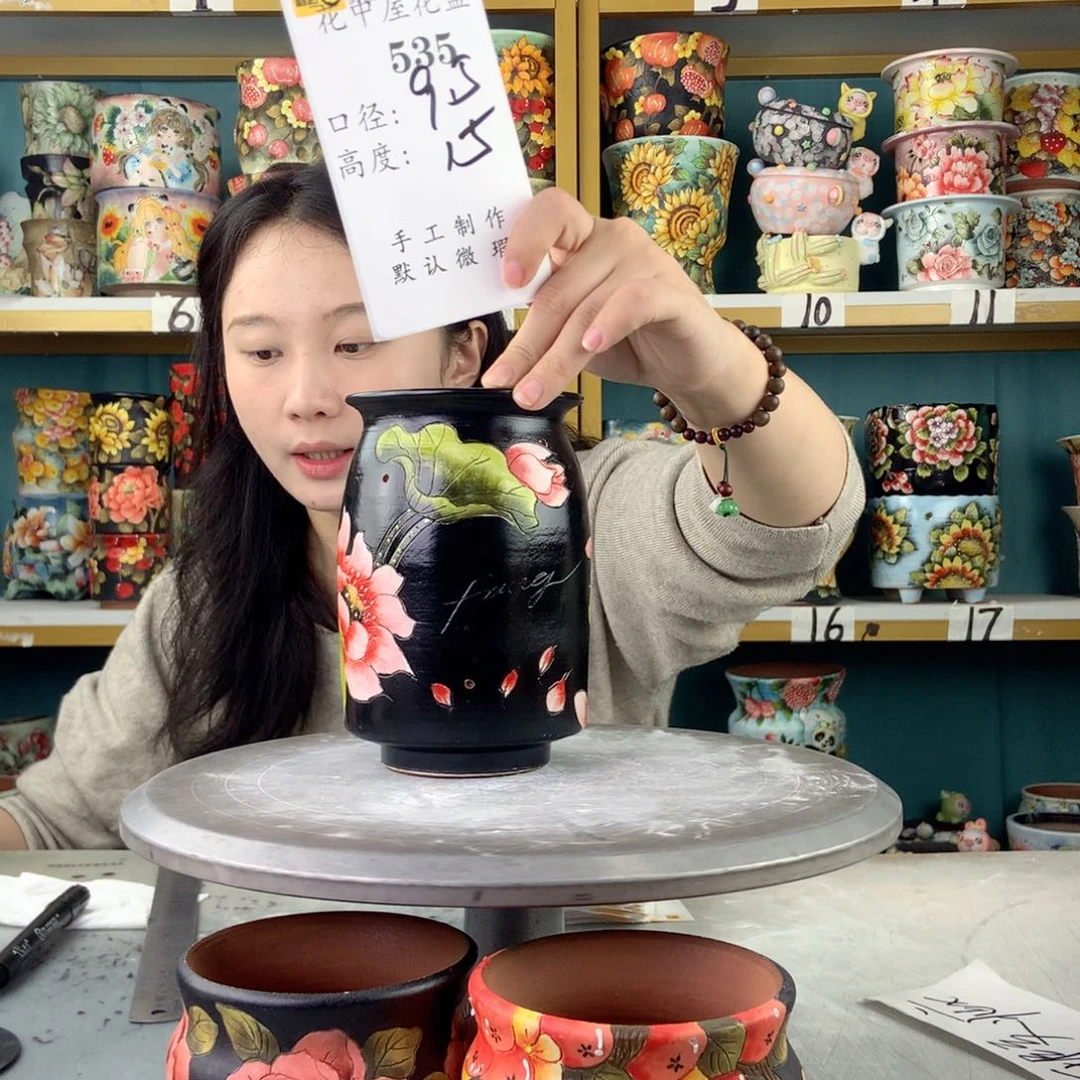 陶景德镇手工花盆535