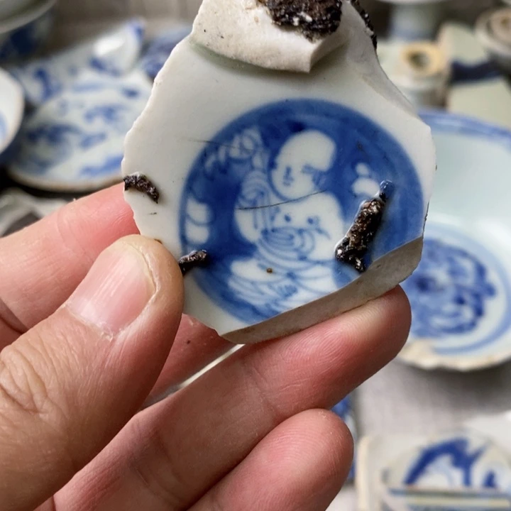 瓷片现代瓷器青花瓷片