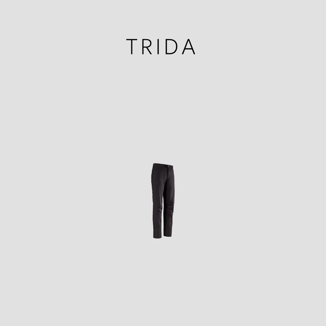 【Trida】2.0软壳面料黑色极简透气拉链防风软壳长裤5654HJ