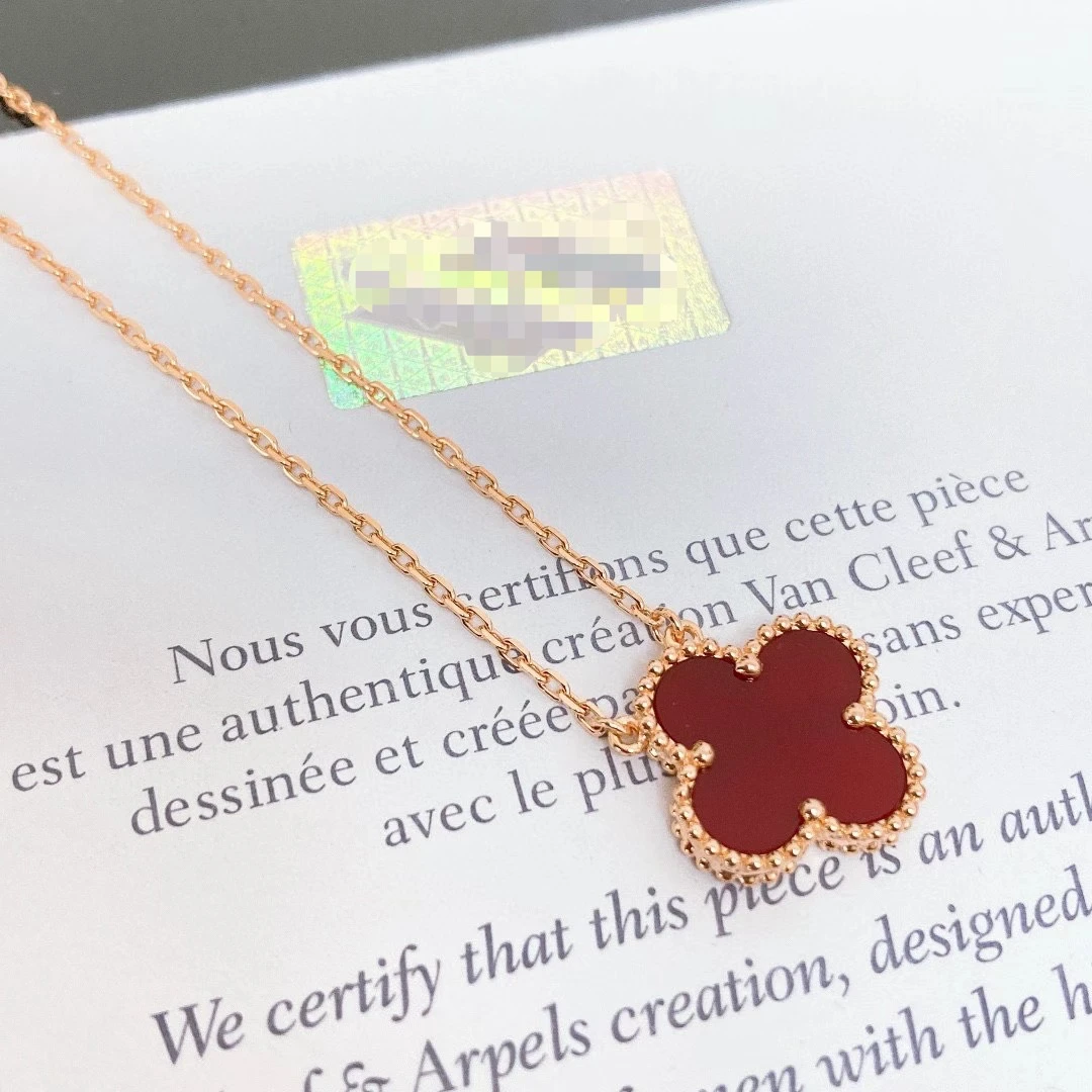 钨合金项链 高定四叶草系列单花项链