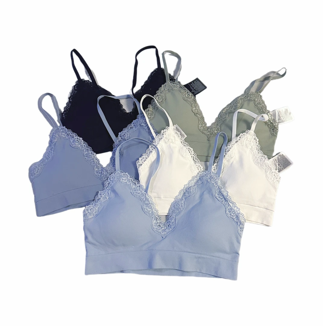 河马蕾丝法式v领美背运动健身瑜伽运动内衣文胸性感高弹