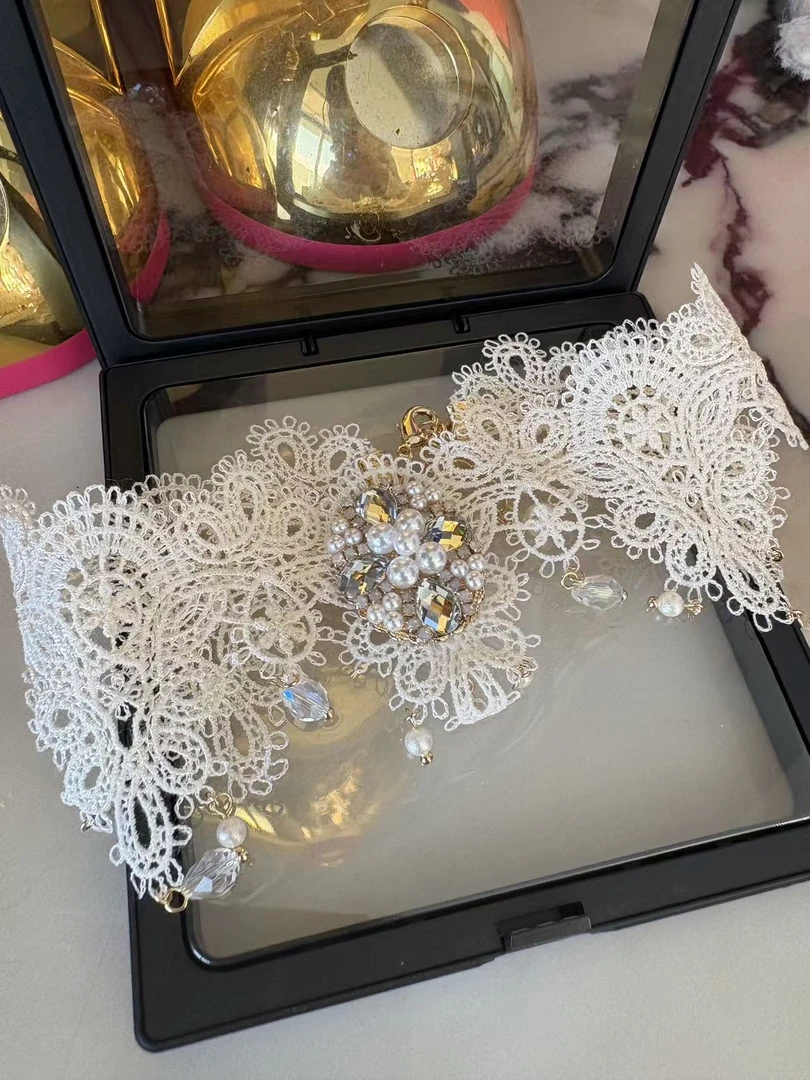 铜合金布艺项链 蕾丝秘境宫廷风Chocker项链