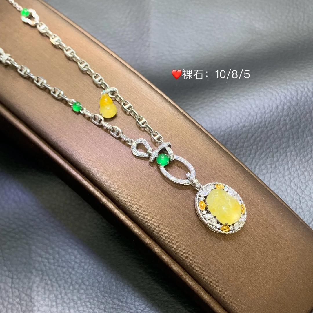 新品推荐·18K金高冰黄翡貔貅万能链翡翠玉石缅A时尚气质