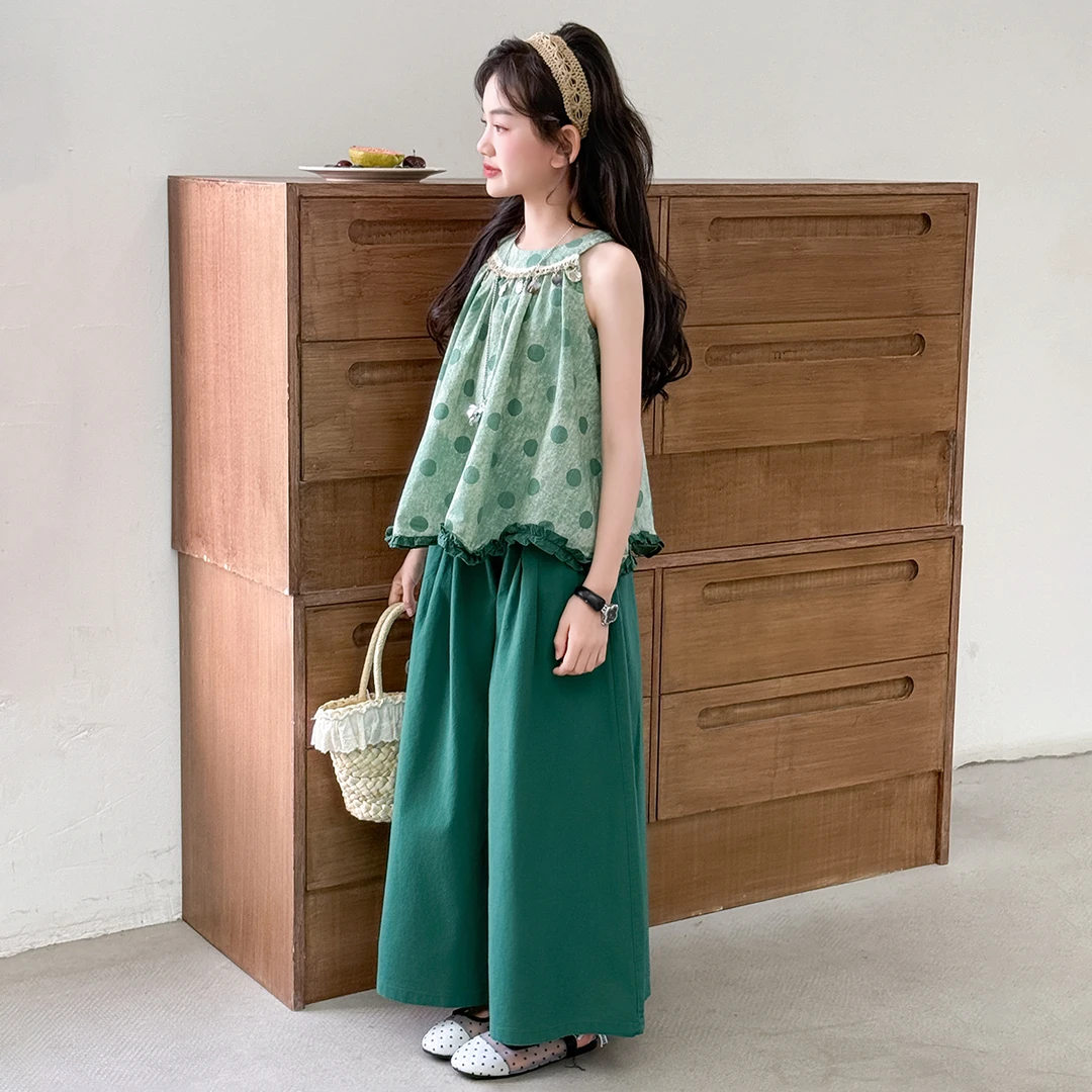 大女童装夏装6-12岁潮款高级感套装2025年款夏季衣服儿童洋气时髦