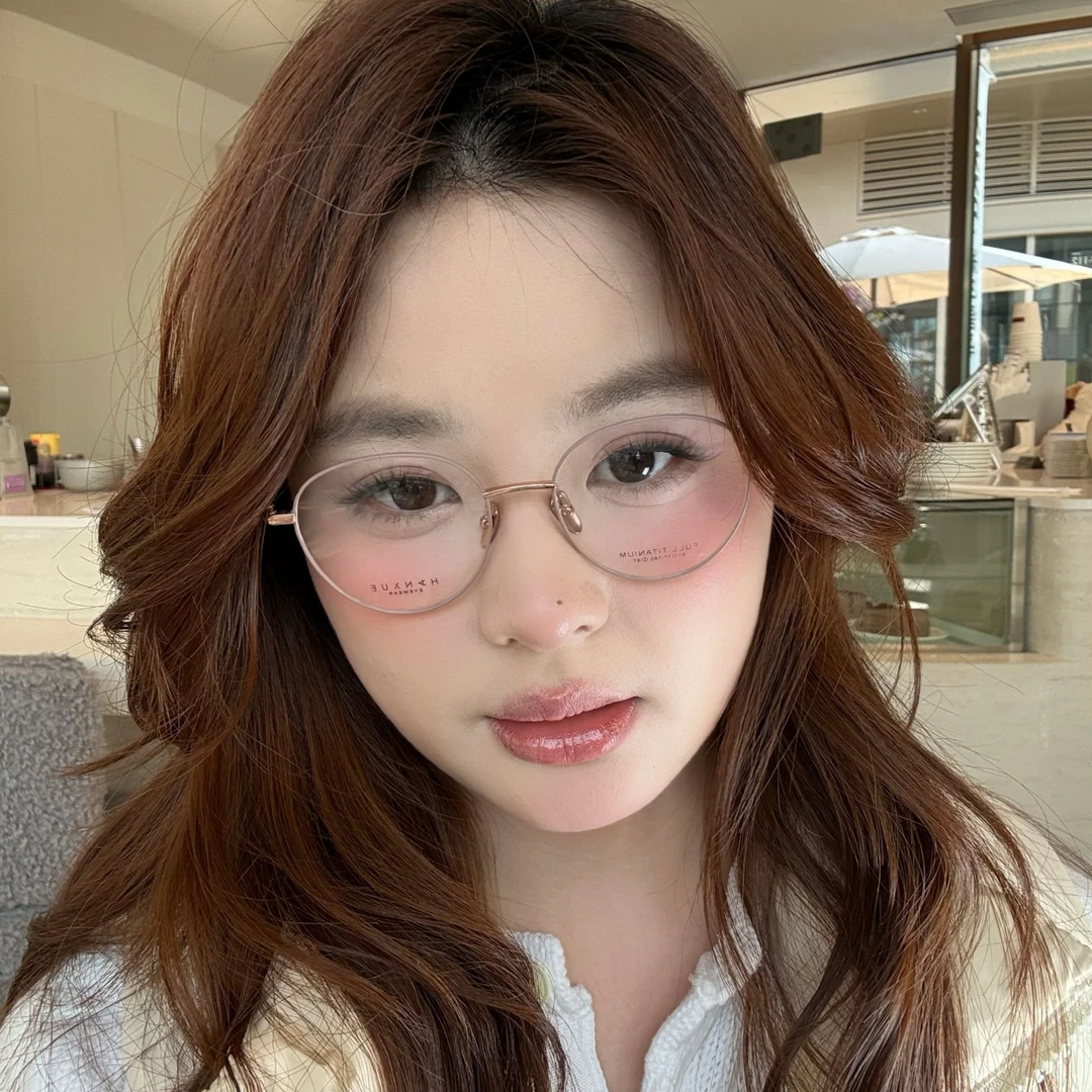 老64号【春意浓】百搭天菜高知韩版金丝超轻气质百搭扁圆光学眼镜商品图
