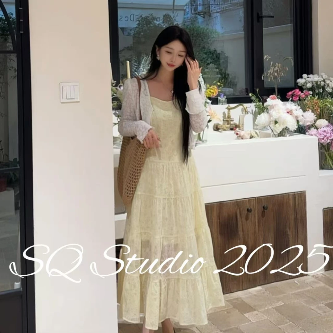 【风铃雏菊连衣裙】小清新显瘦夏季无袖长裙--A1151卡码拍大