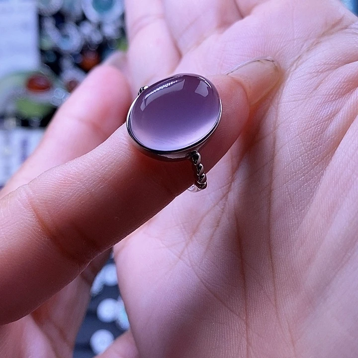 是***呀戒指银S925镶嵌萤石