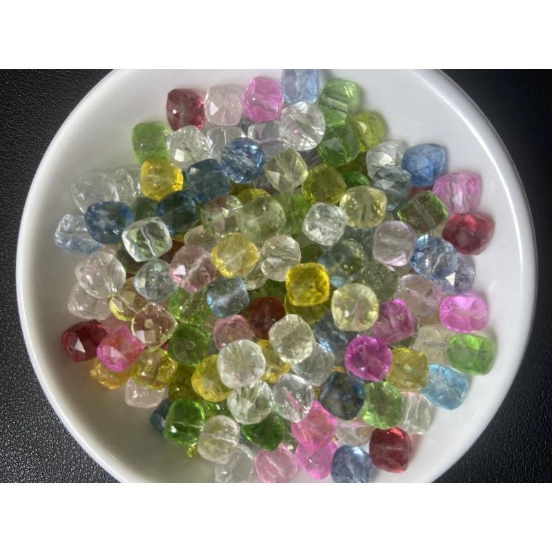 散珠彩虹碧玺方糖P426--卡8MM --10颗(赠弹力绳)
