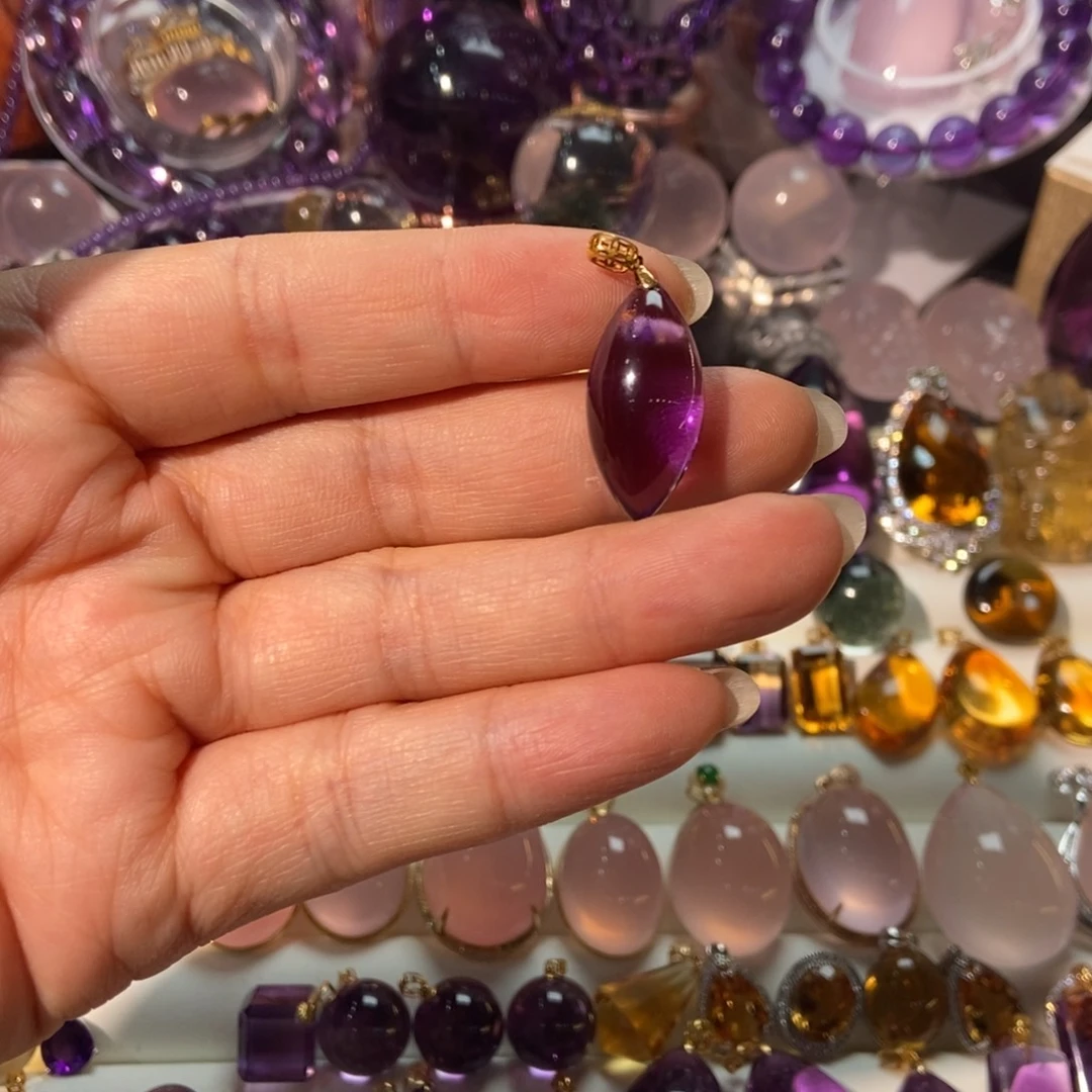 颈饰水晶18K金镶嵌