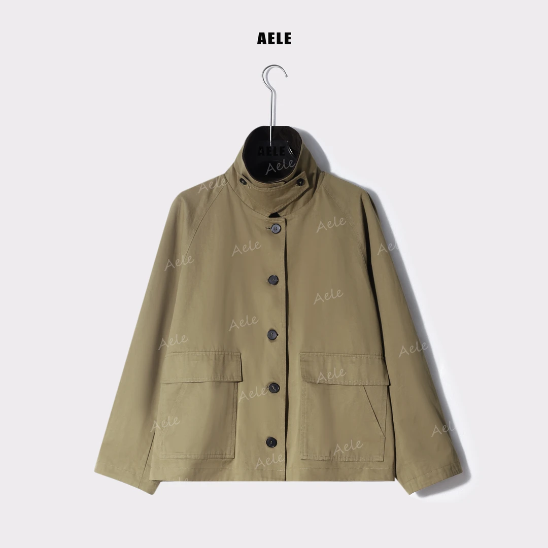 AELE常规款长袖短外套韩版风衣女装拼接外套W853 2276 AD