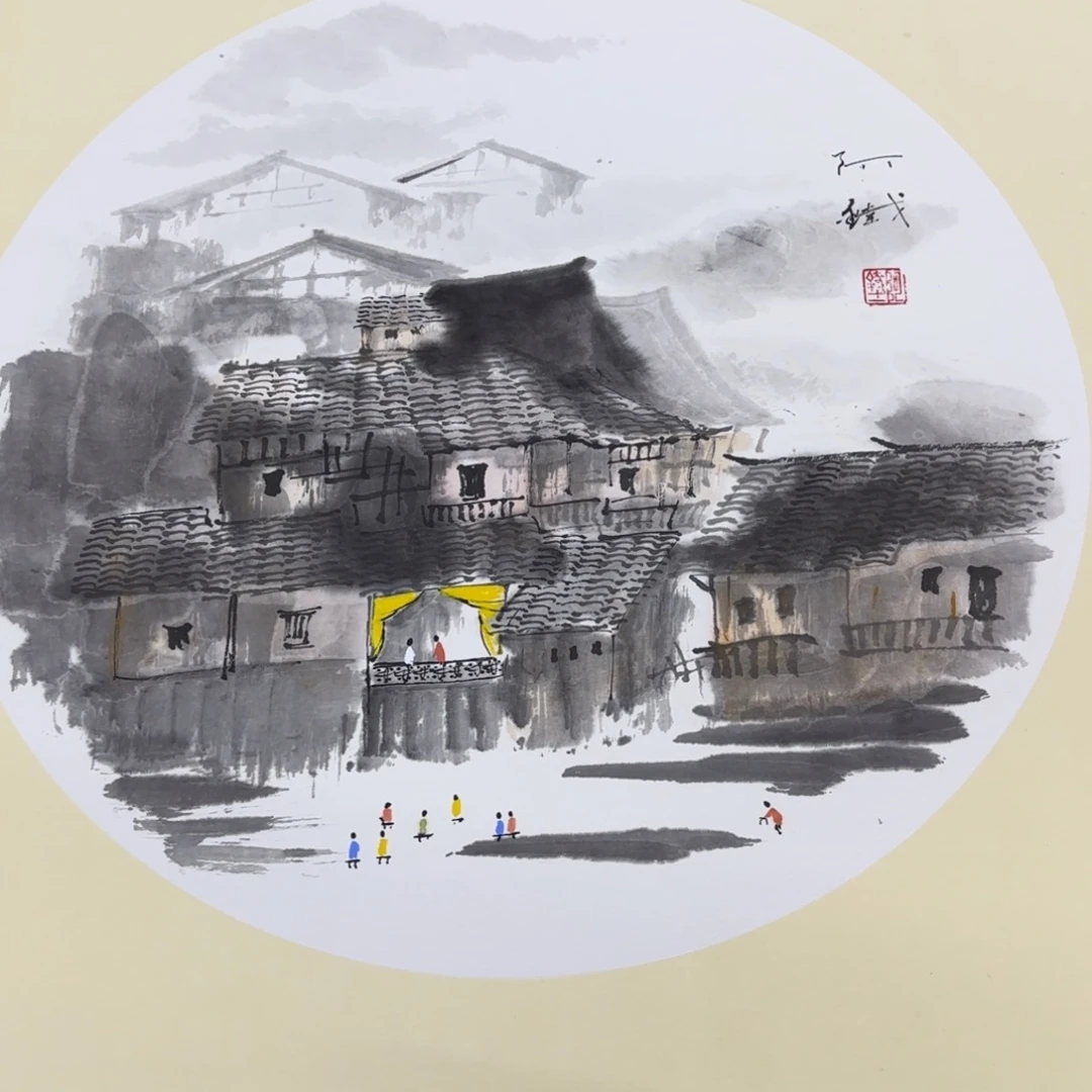 国画赵铁卡纸作品艺