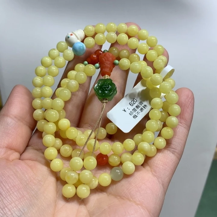 蜜蜡未镶嵌手链5.9mm