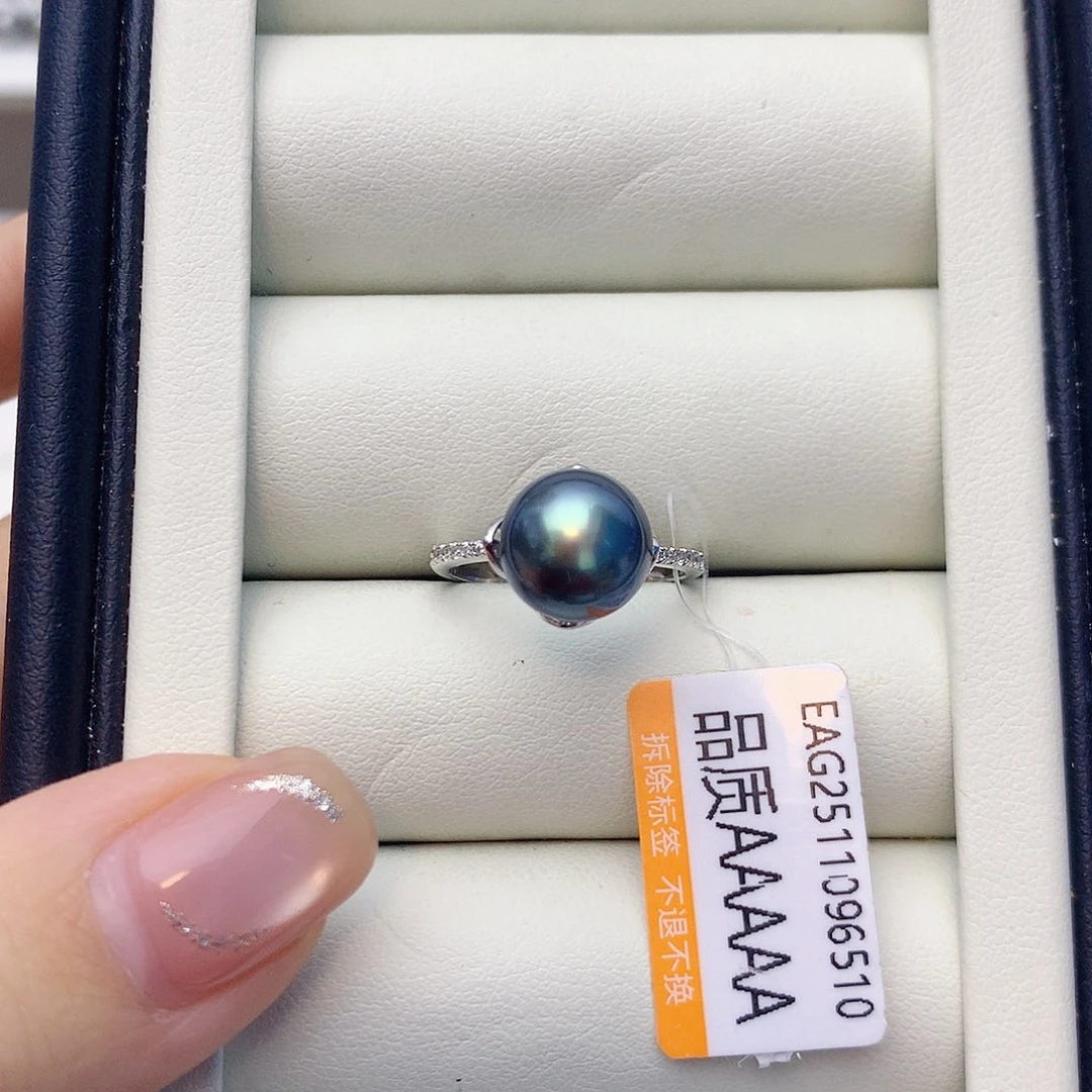 海水珍珠戒指银S925镶嵌w59