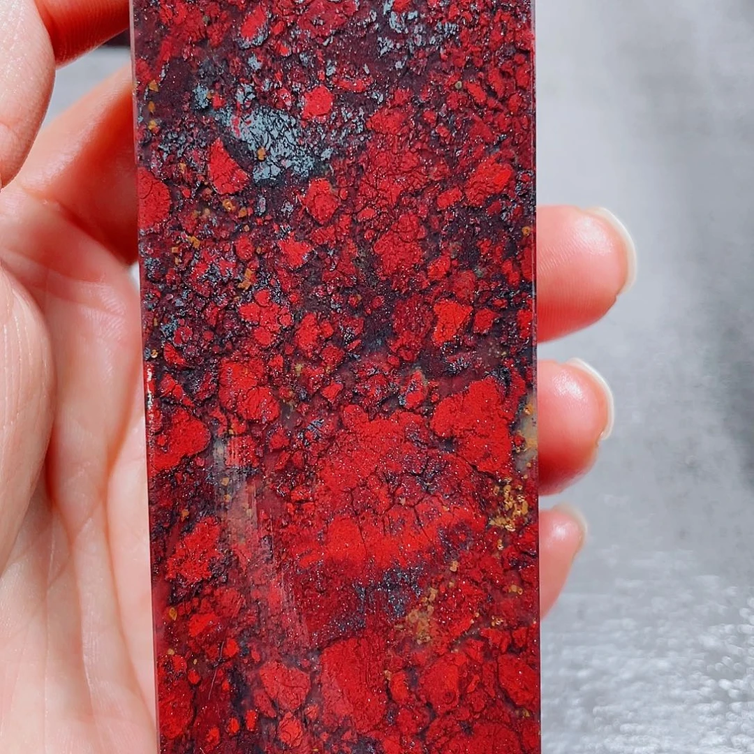 玉桂林鸡血玉印章镇尺40