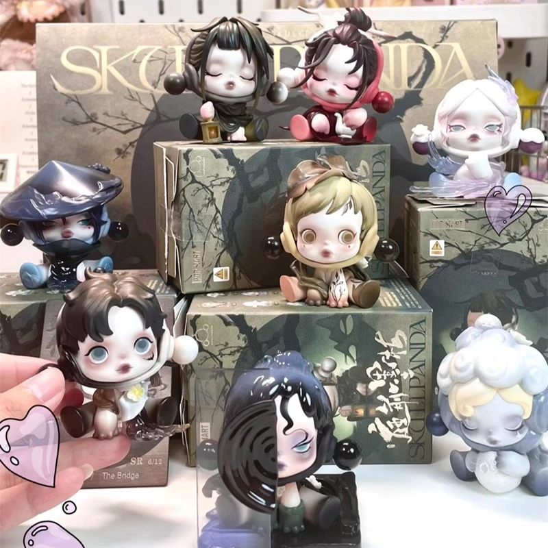 teammi天美潮玩SKULLPANDA庭前墨梅系列盲盒手办摆件国风