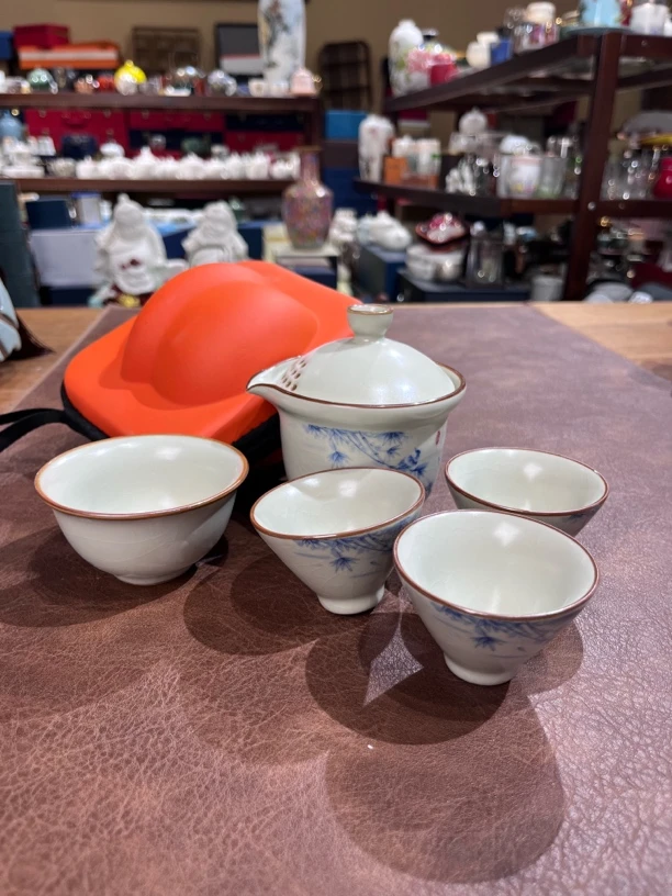 027文竹一壶四杯一壶四杯旅行茶具