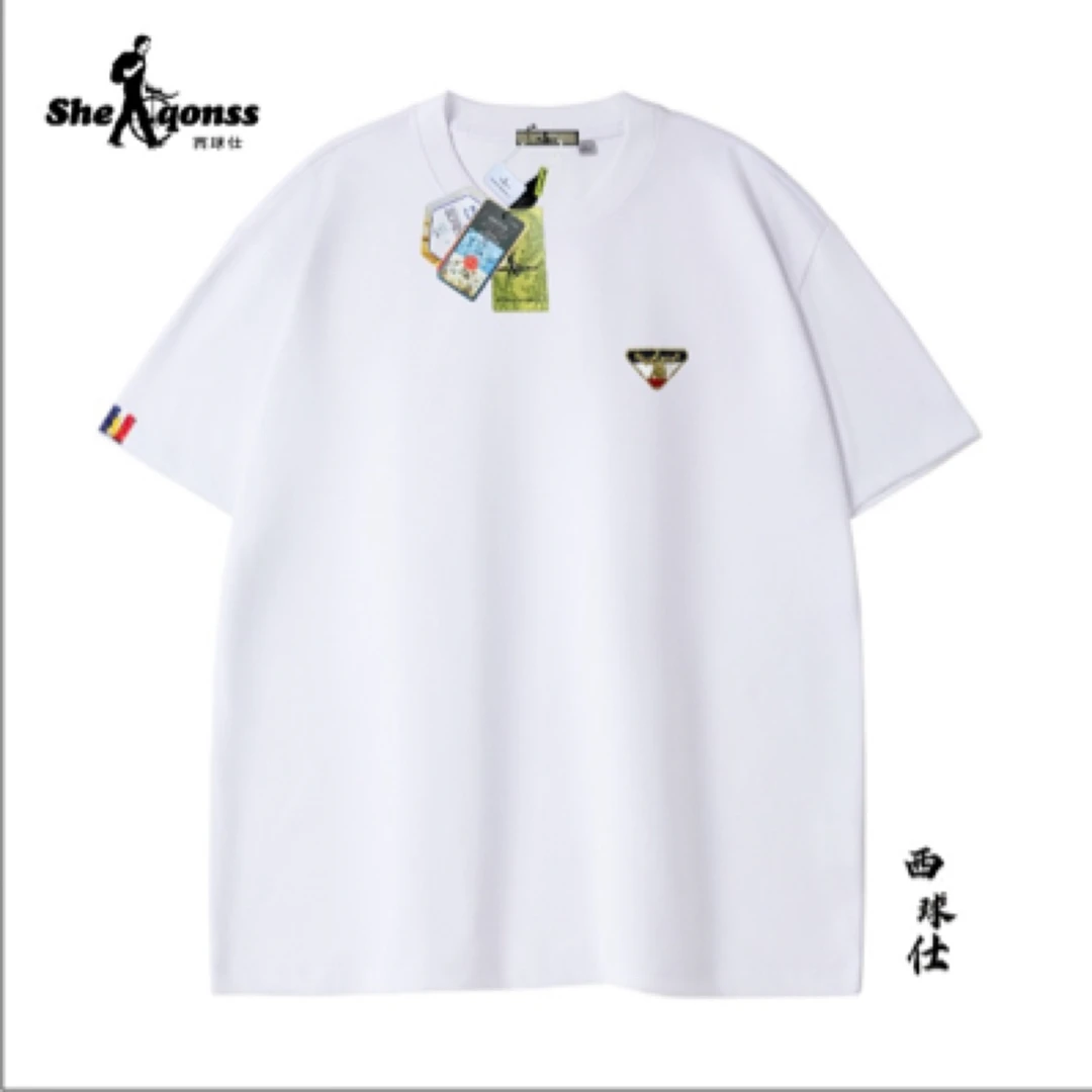 【西球仕】双纱重磅新疆长绒棉索罗纳面料T恤-B5113