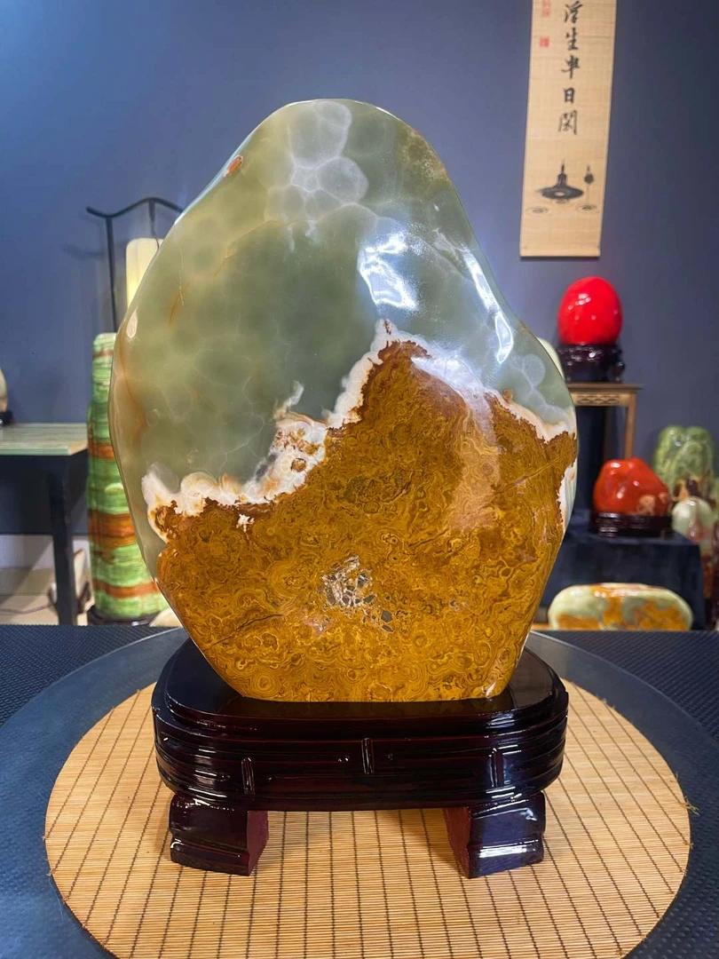 奇石摆件博古架玄关客厅书房摆件