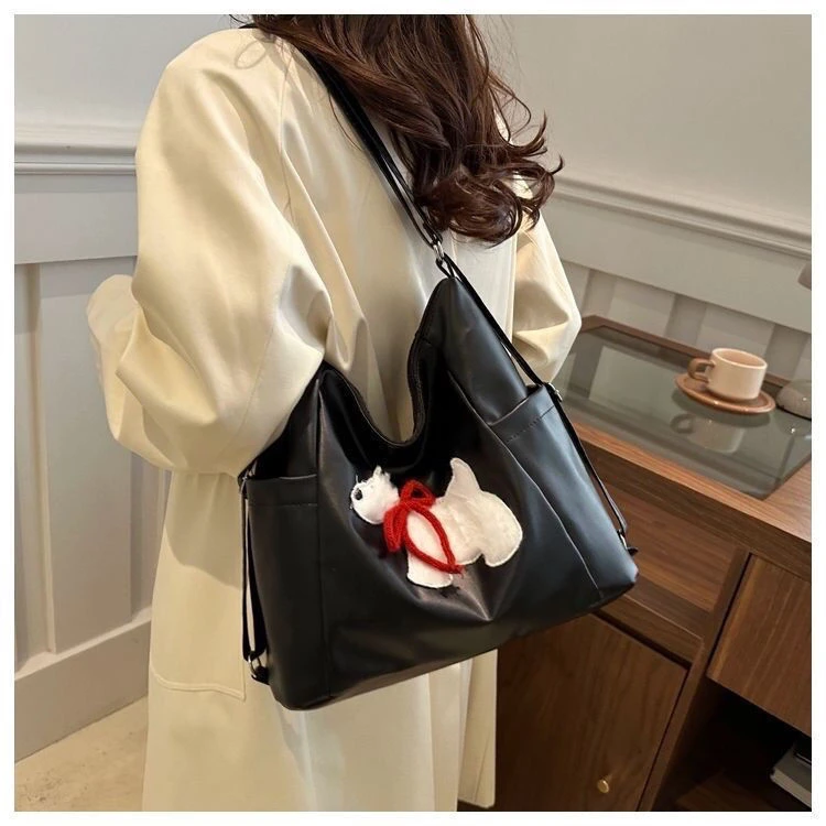 韩版卡通可爱双肩包包女2024新款小狗大容量腋下百搭单肩斜挎时尚