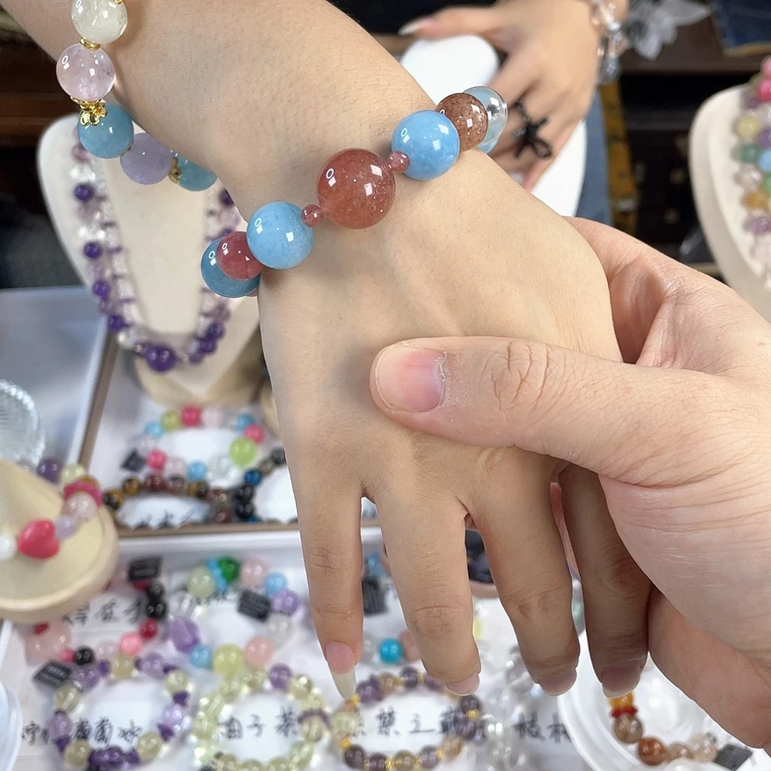 银S925镀金镶嵌手链水晶