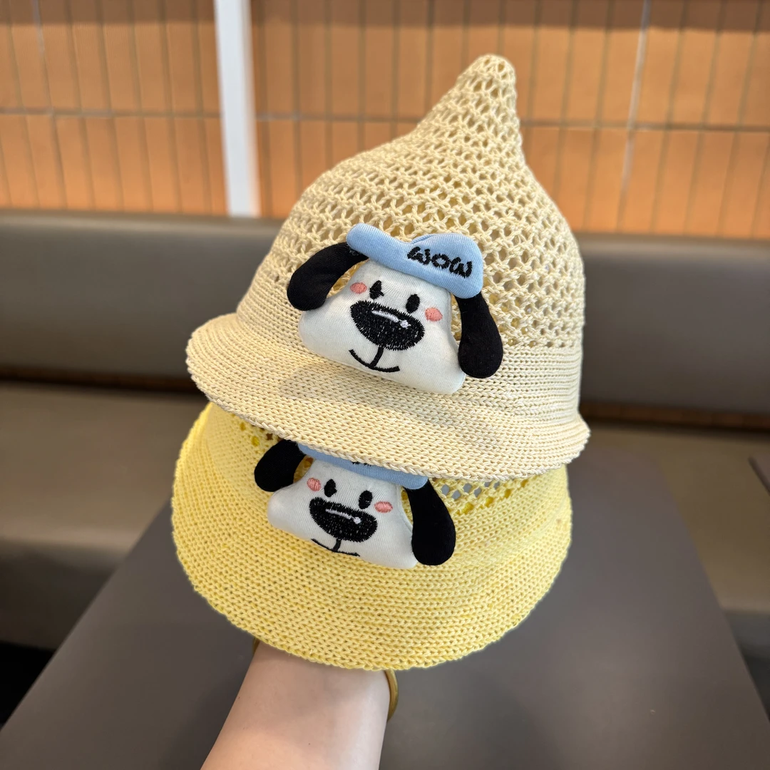 【萌趣一夏】婴儿帽子夏季可爱小狗鸭舌帽男女宝宝遮阳帽网款草帽韩