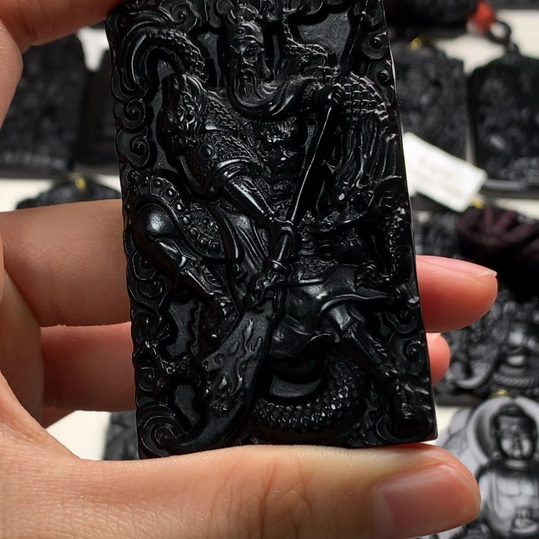 天然缅甸a货钢琴黑挂件