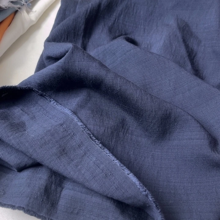 棉混纺藏青麻棉2米
