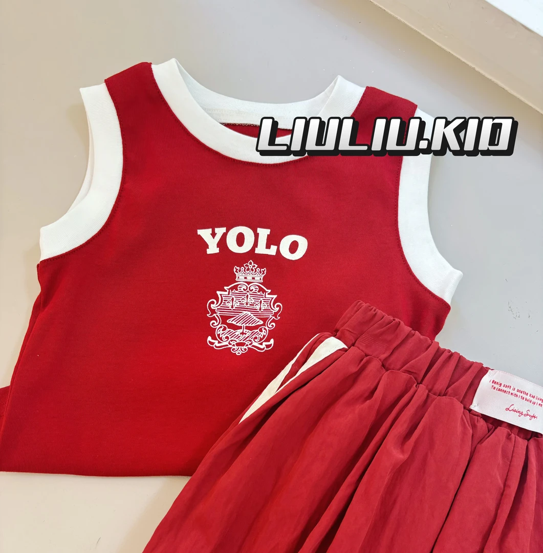 女童印花无袖背心