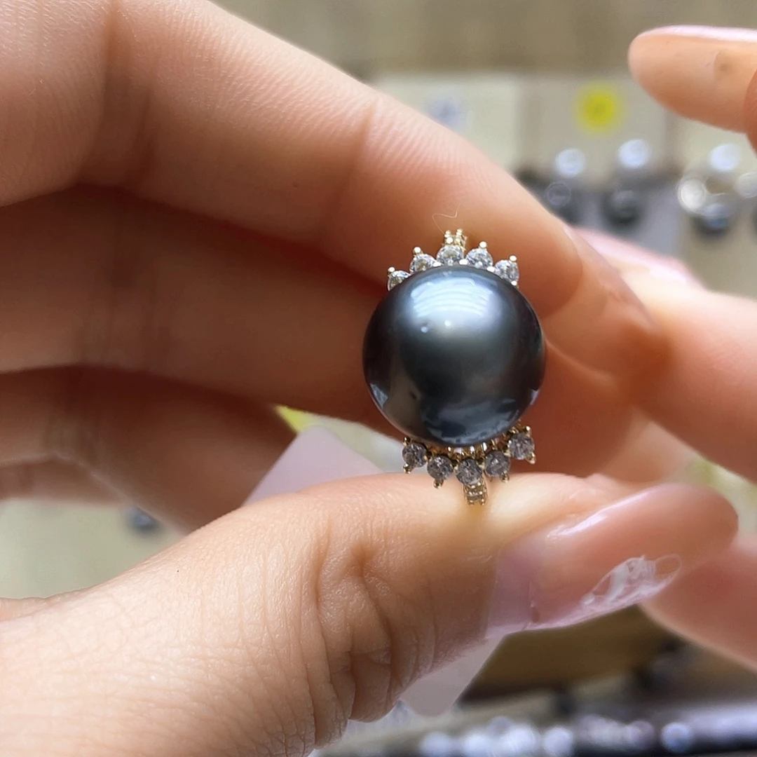 海水珍珠戒指银S925镶嵌
