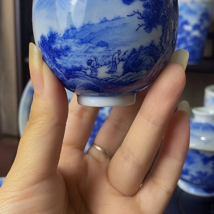 手绘青花圆圆小单杯