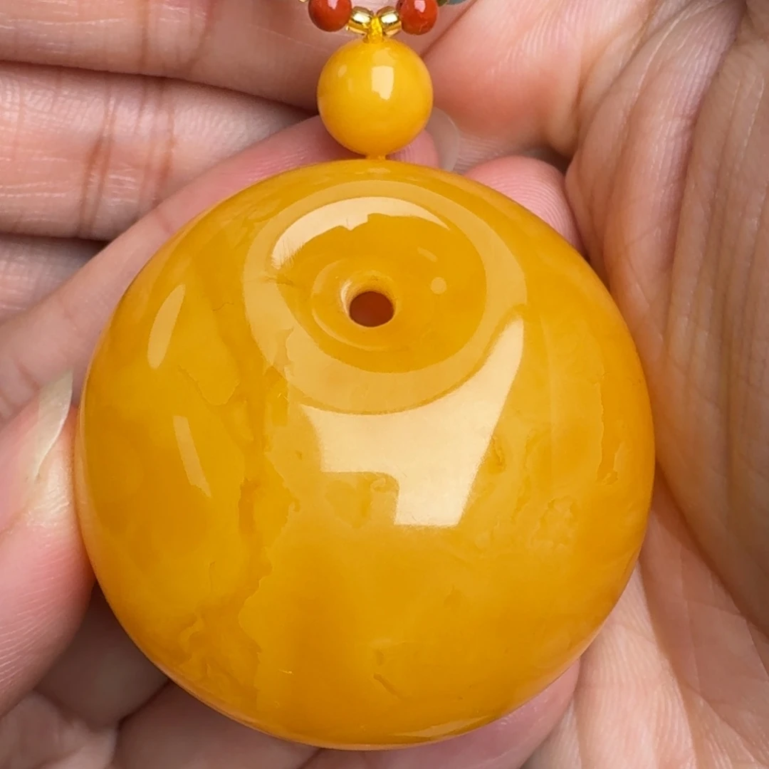 蜜蜡未镶嵌毛衣链无优化无烤色无补胶无覆膜无辐照无煮蜜