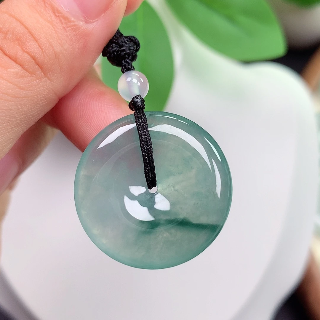颈饰未镶嵌翡翠平安扣 26.6x5.1mm