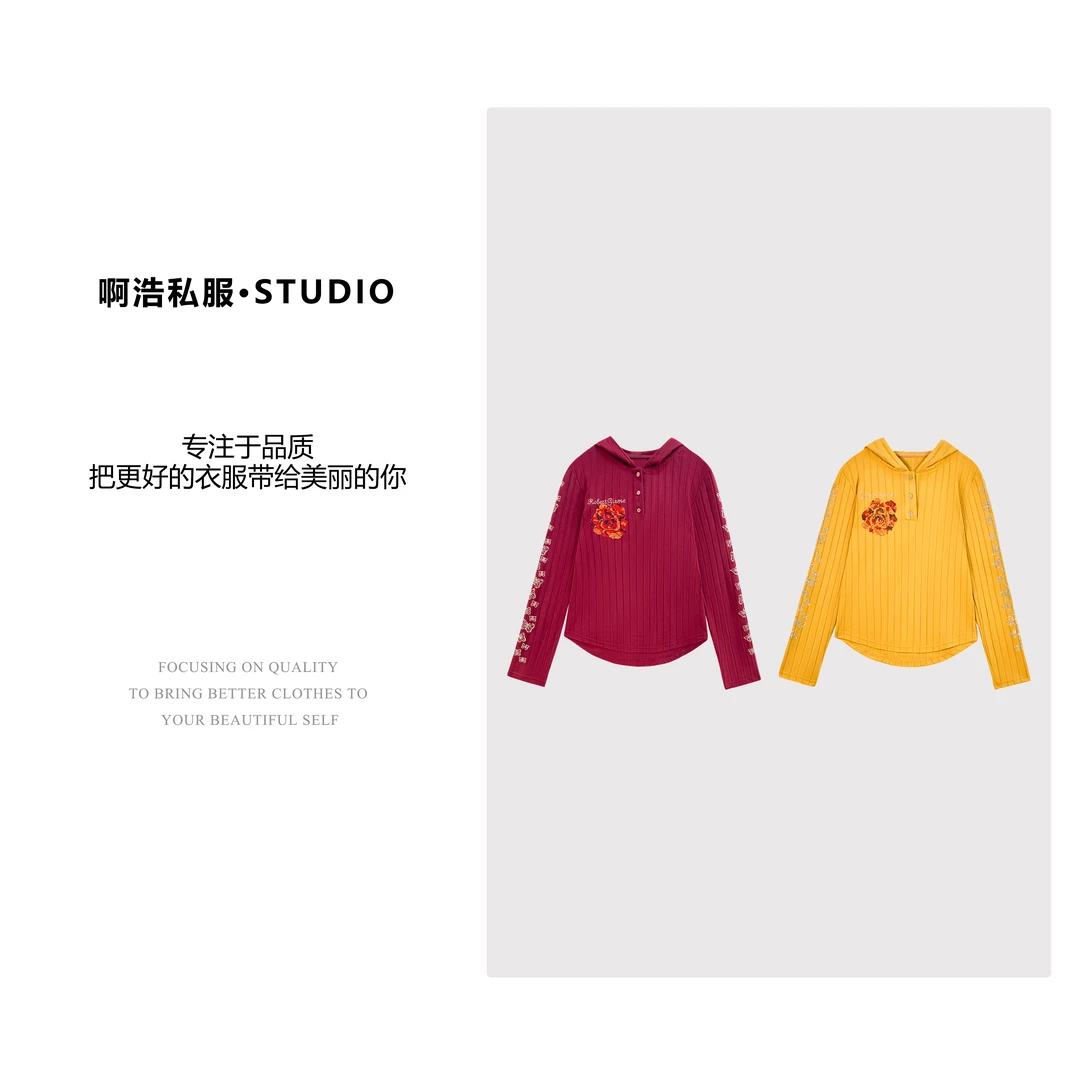 【罗伯特歌美】冬季新款时尚衬衣烫钻百搭休闲上衣#9722